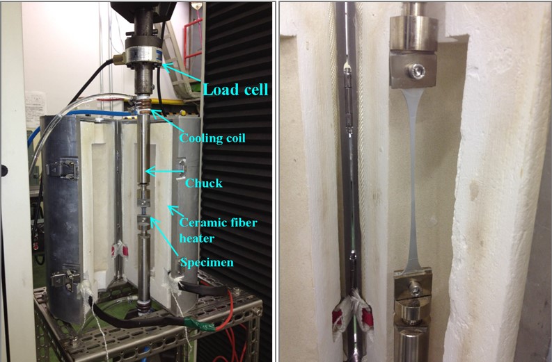 Developed high temperature tensile test equipment